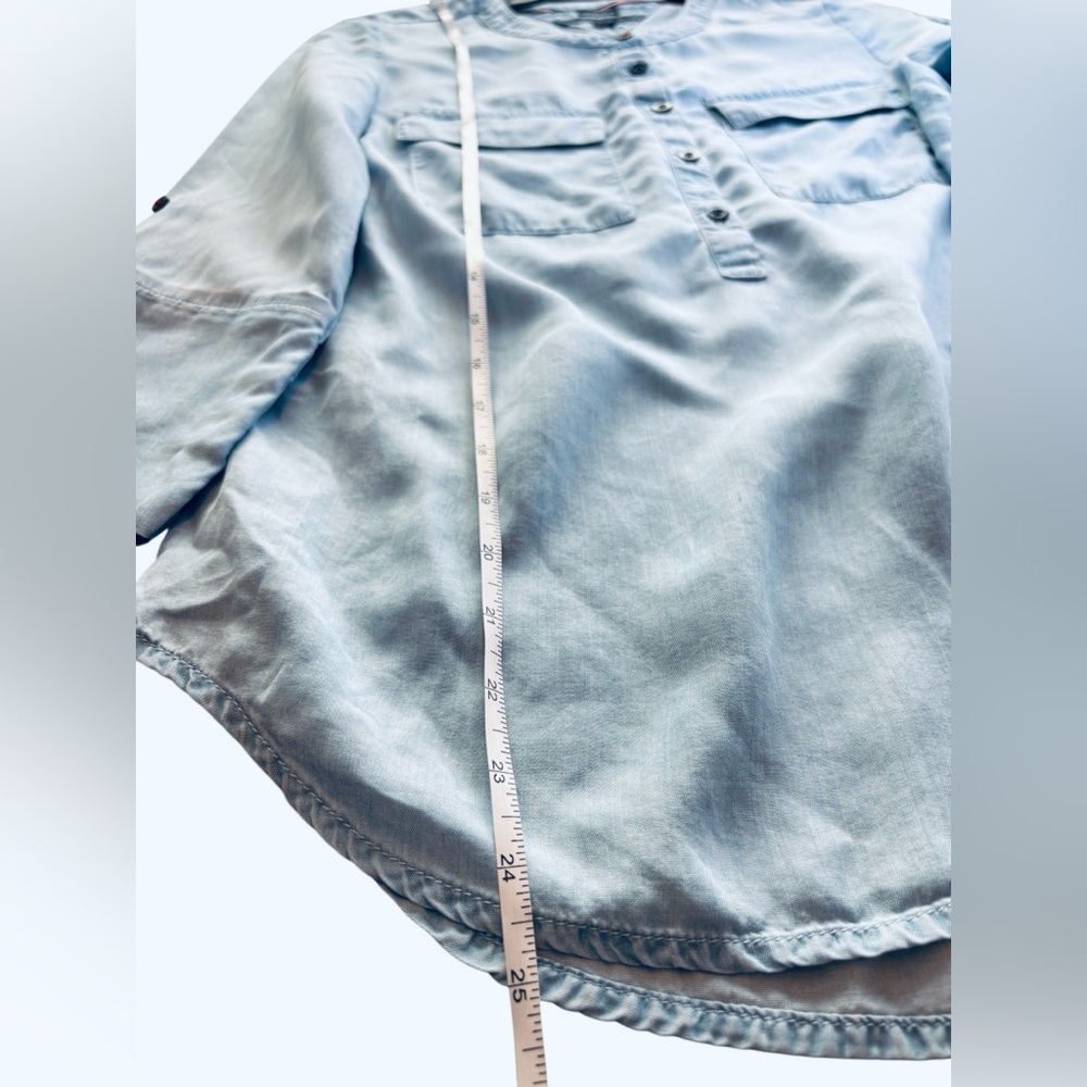Tommy Hilfiger Light Blue Chambray Top with Buttons XXS - Picture 5 of 8